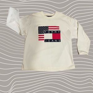 Tommy Hilfiger - Sweatshirt Crew Neck - Tommy Jeans Logo - White - Men’s XL